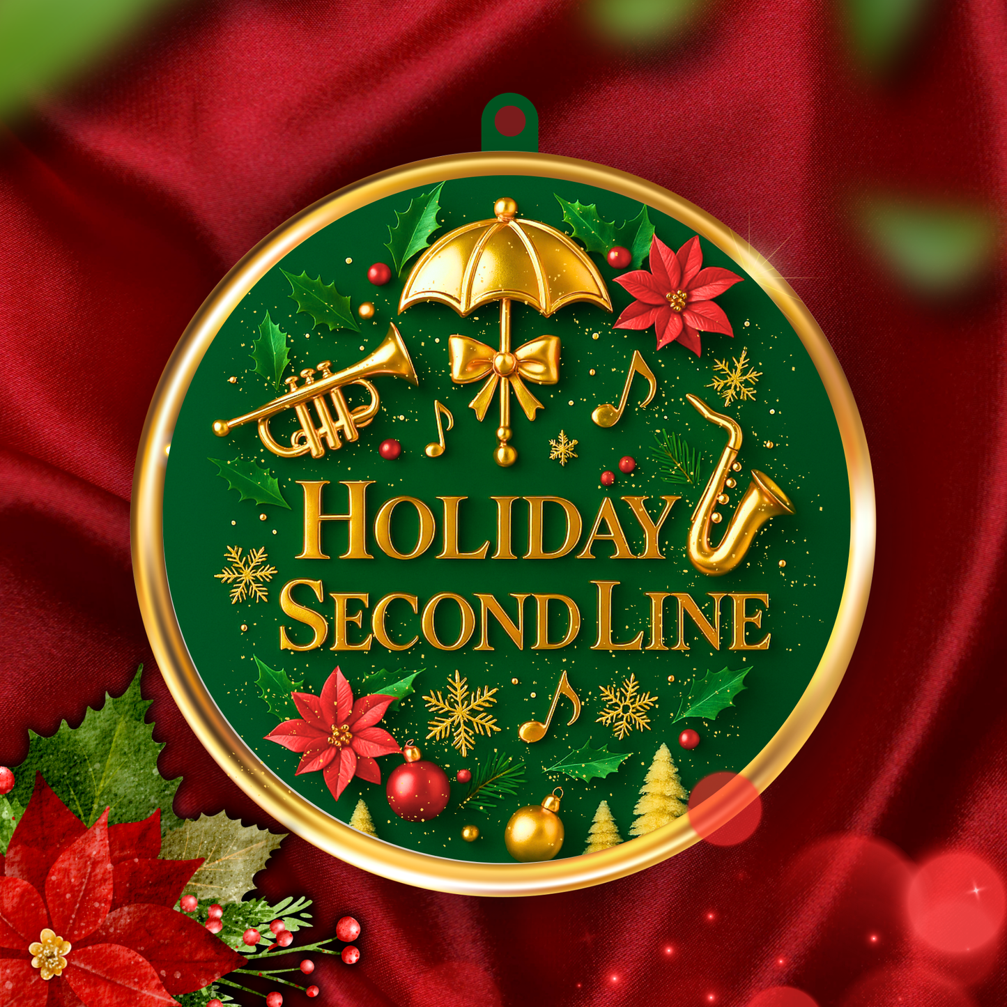 Holiday Second Line Ceramic Ornament New Orleans Christmas Jazz Ornament