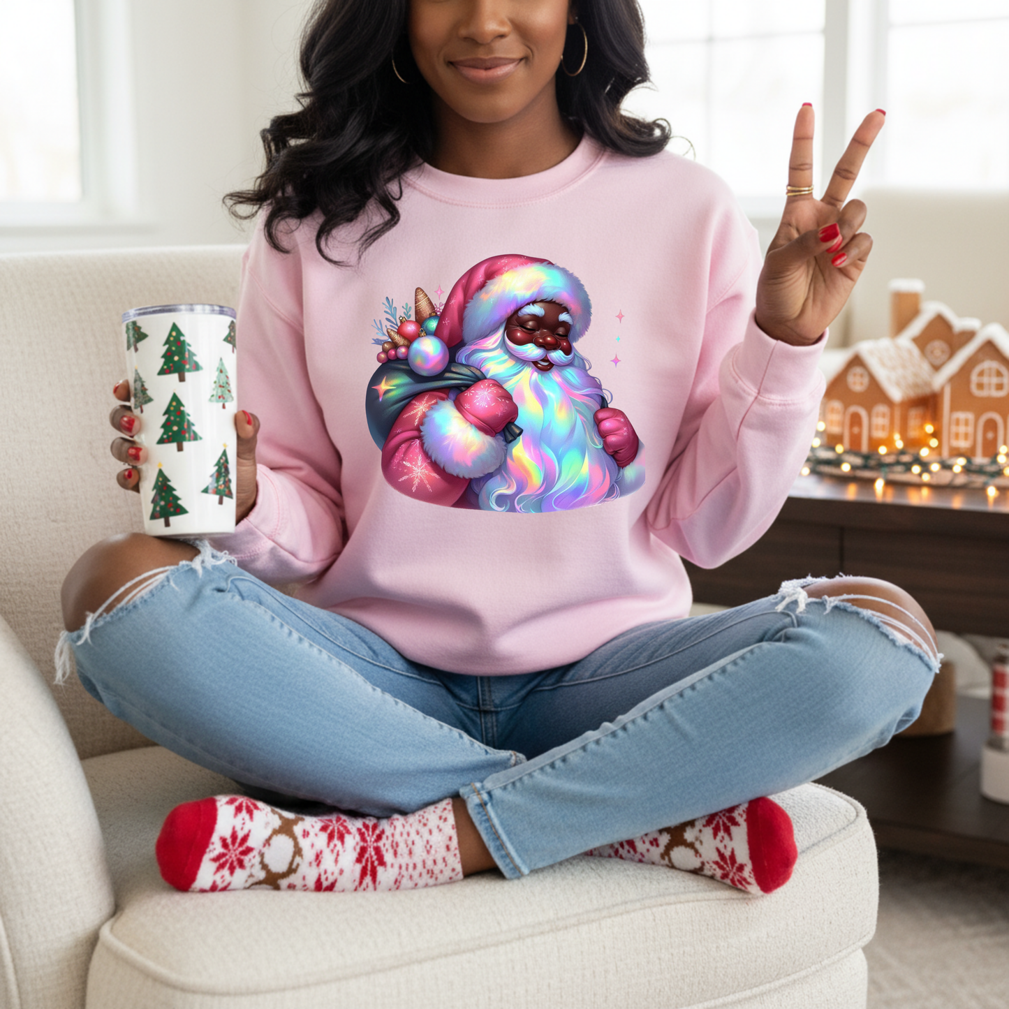 Rainbow Santa Sweatshirt