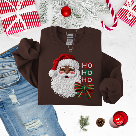 Black Santa Ho Ho Ho Sweatshirt