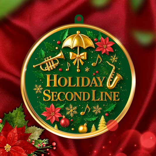 Holiday Second Line Ceramic Ornament New Orleans Christmas Jazz Ornament