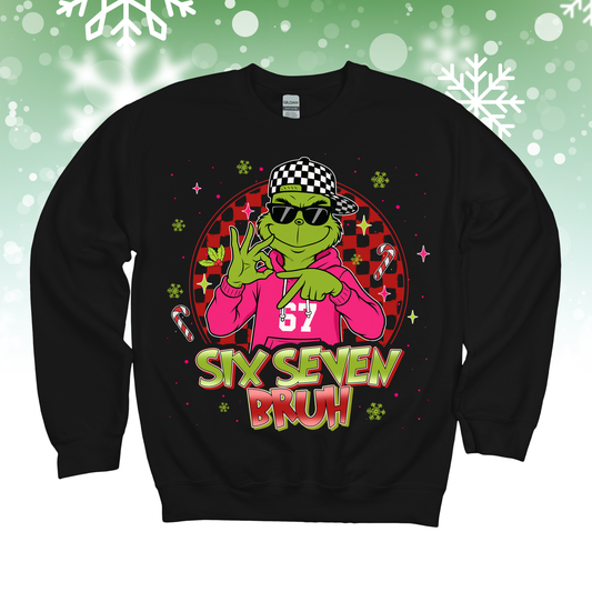 Pink Six Seven Bruh Christmas Shirt