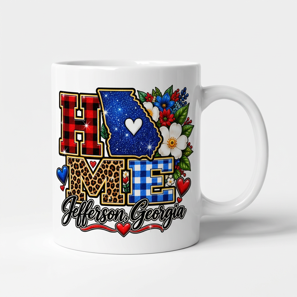 HOME Jefferson Georgia Coffee Mug | Hometown Pride Gift